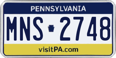 PA license plate MNS2748