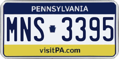 PA license plate MNS3395