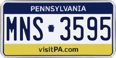 PA license plate MNS3595