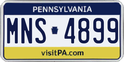 PA license plate MNS4899