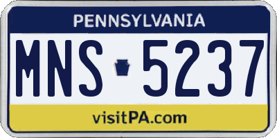 PA license plate MNS5237