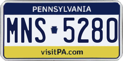 PA license plate MNS5280