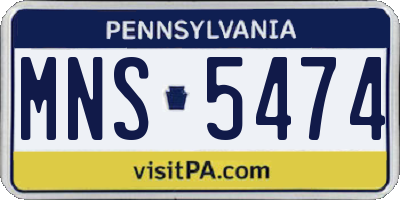 PA license plate MNS5474