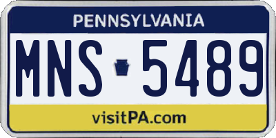 PA license plate MNS5489
