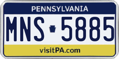 PA license plate MNS5885