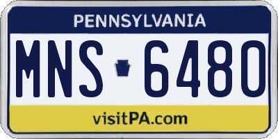 PA license plate MNS6480