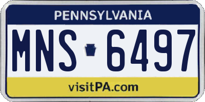 PA license plate MNS6497
