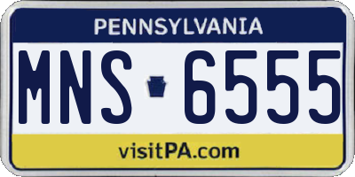 PA license plate MNS6555