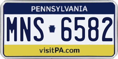 PA license plate MNS6582