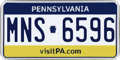 PA license plate MNS6596