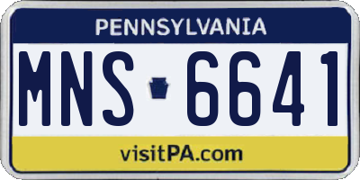PA license plate MNS6641