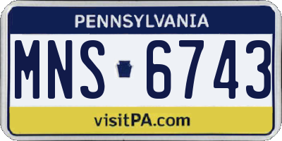 PA license plate MNS6743