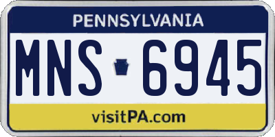 PA license plate MNS6945