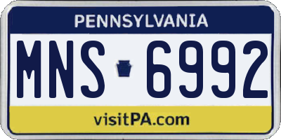 PA license plate MNS6992