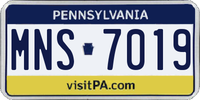 PA license plate MNS7019
