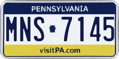 PA license plate MNS7145