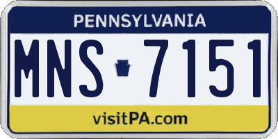 PA license plate MNS7151