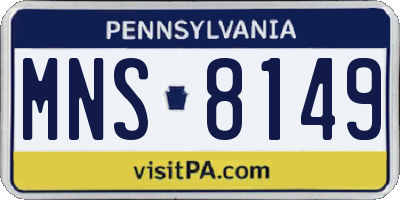PA license plate MNS8149