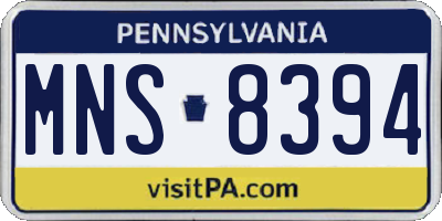 PA license plate MNS8394