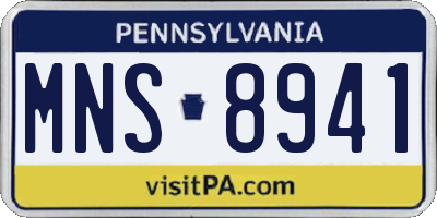PA license plate MNS8941