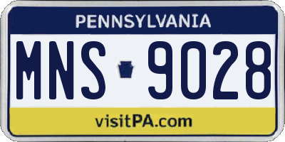 PA license plate MNS9028