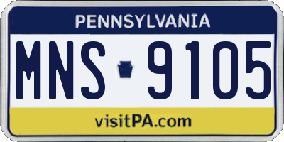 PA license plate MNS9105