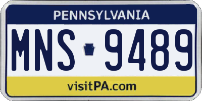 PA license plate MNS9489