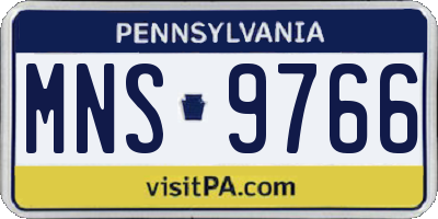 PA license plate MNS9766