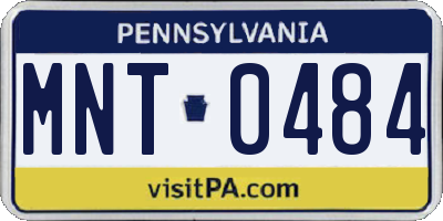 PA license plate MNT0484
