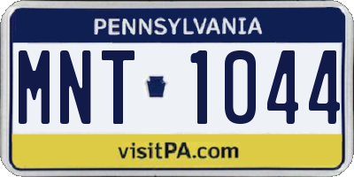 PA license plate MNT1044