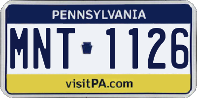 PA license plate MNT1126