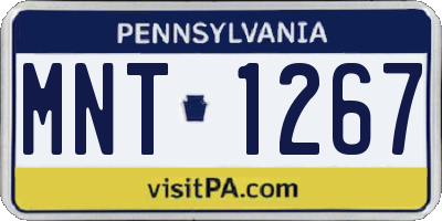 PA license plate MNT1267
