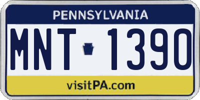 PA license plate MNT1390