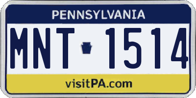 PA license plate MNT1514