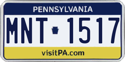 PA license plate MNT1517