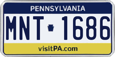 PA license plate MNT1686