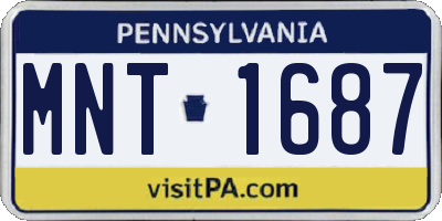 PA license plate MNT1687