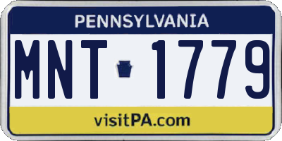 PA license plate MNT1779