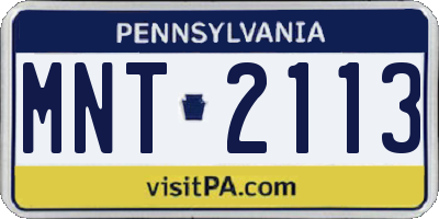 PA license plate MNT2113