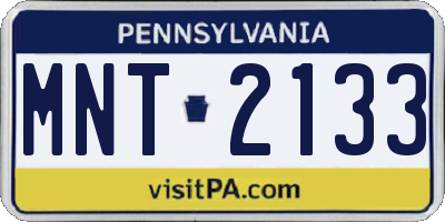 PA license plate MNT2133