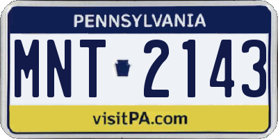 PA license plate MNT2143