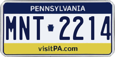 PA license plate MNT2214