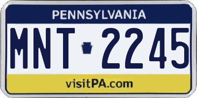 PA license plate MNT2245