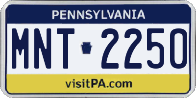 PA license plate MNT2250