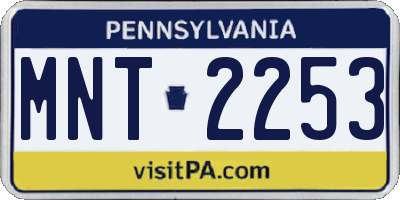 PA license plate MNT2253