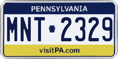 PA license plate MNT2329
