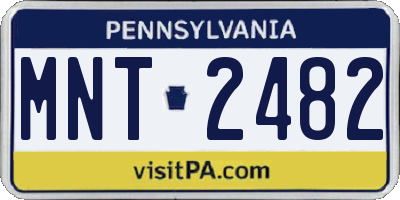 PA license plate MNT2482