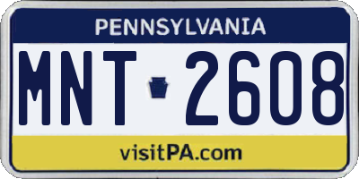 PA license plate MNT2608