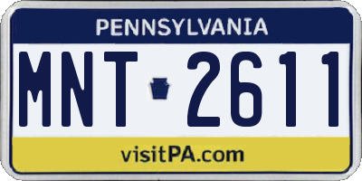 PA license plate MNT2611