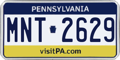 PA license plate MNT2629